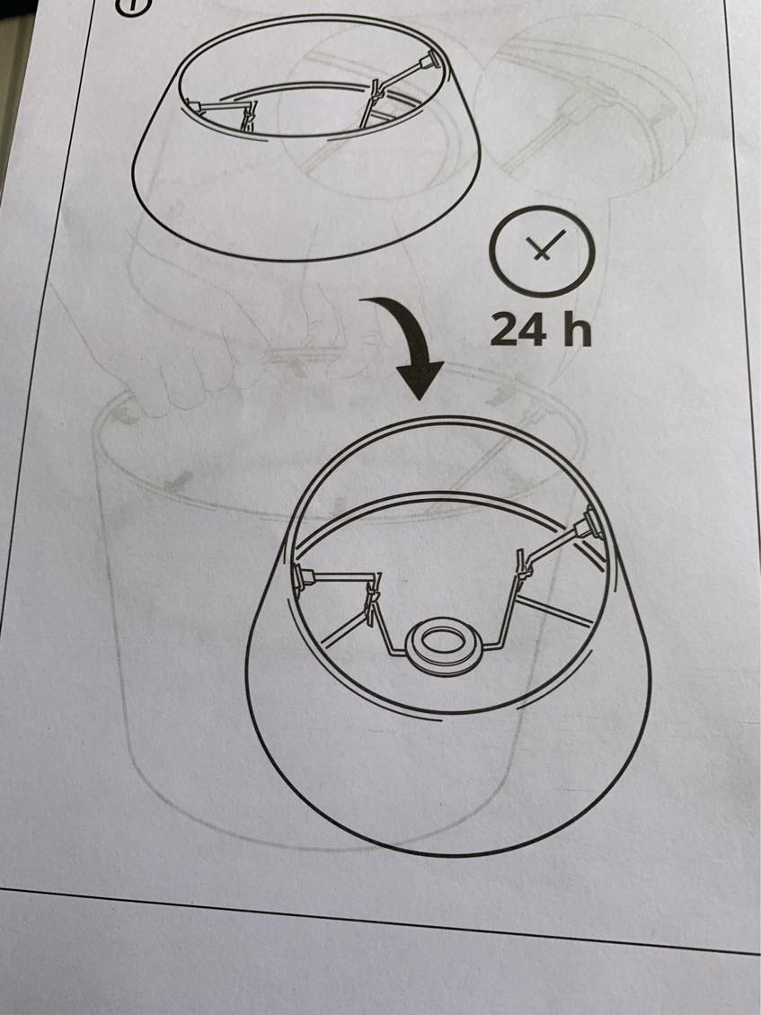 Nedbæring af pap og affald. Samle et entremøbel samt en lampeskærm