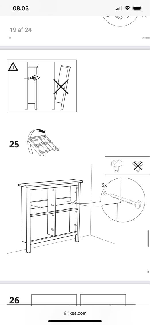 Hjælp til at samle mit skoskab færdigt (mangler 7 steps)