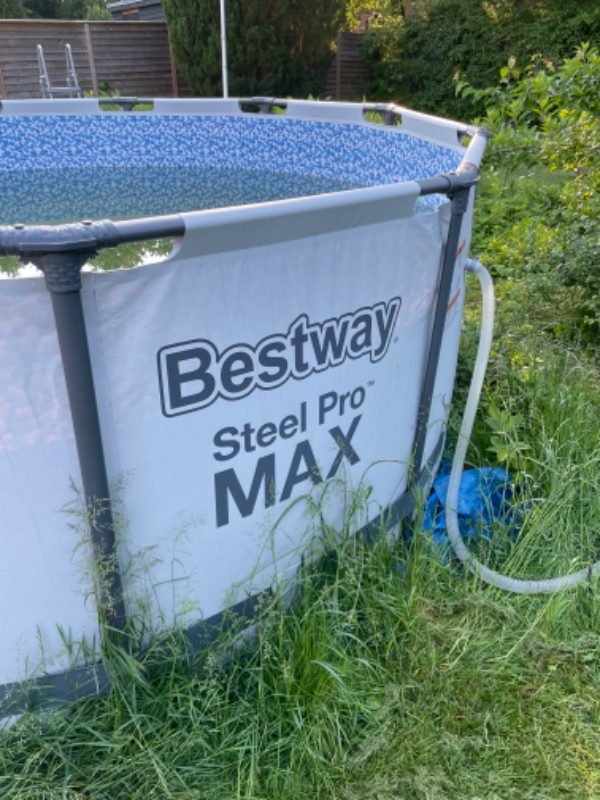 Rengøring af pool med alger