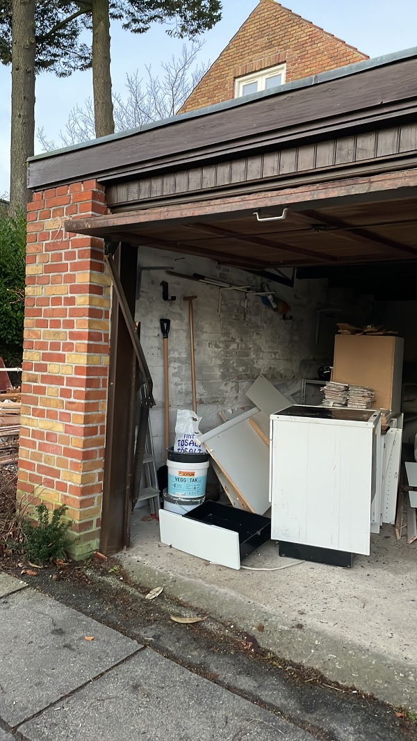 Byggeaffald på genbrugspladsen