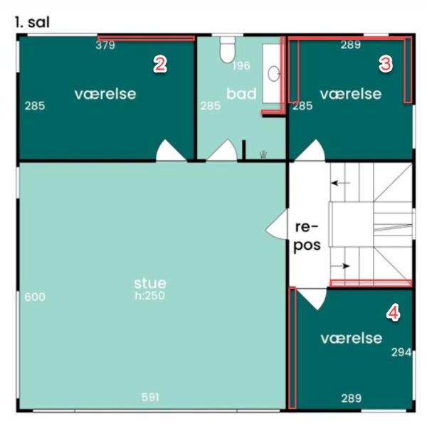 Male et hus indvendigt