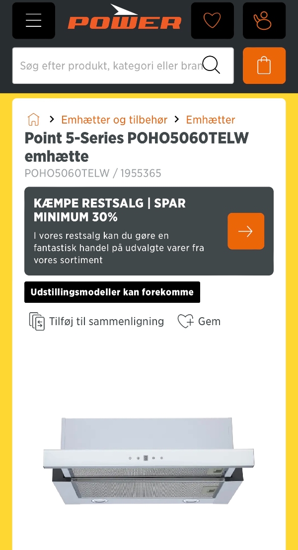 Montering af emhætte og køleskabslåge