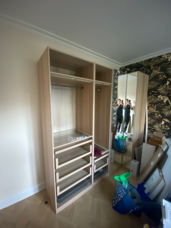 IKEA pax klædeskab monter låger og sikre til væg