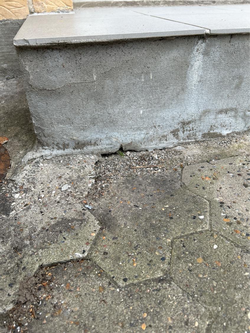 Murer-arbejde: Løs mursten og enkelte skader på sokkel og trappe skal udbedres