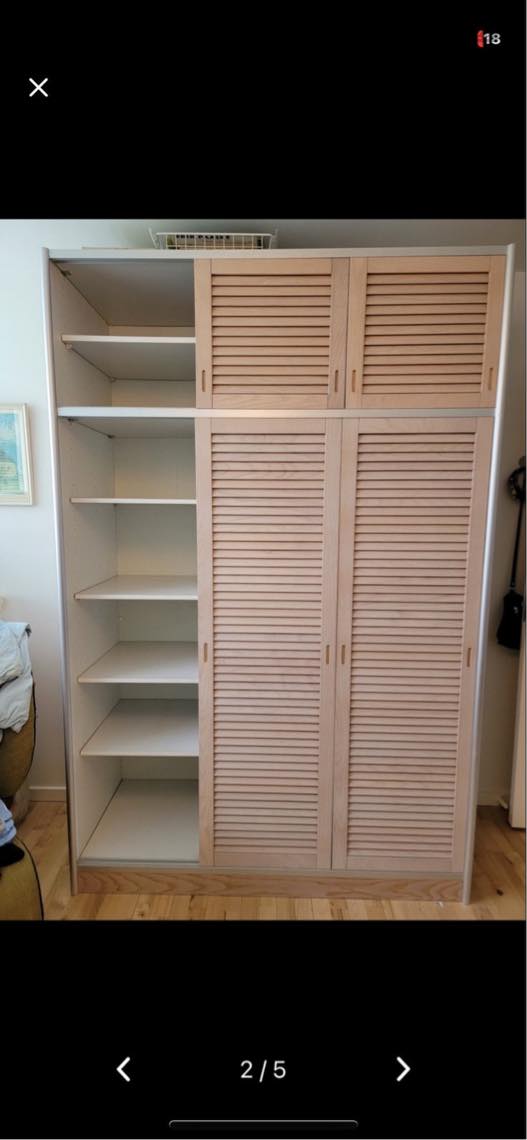 Hente klædeskab i kbh Nv og aflevere og bære op på fjerde sal på amager