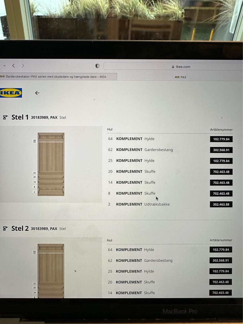 Samling af Ikea Pax