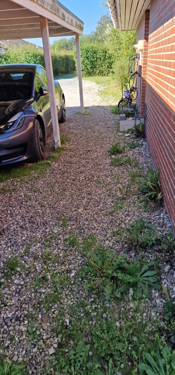 Slået græs, ordnet ukrudt, fjernet haveaffald, måske også ordnet fliser.