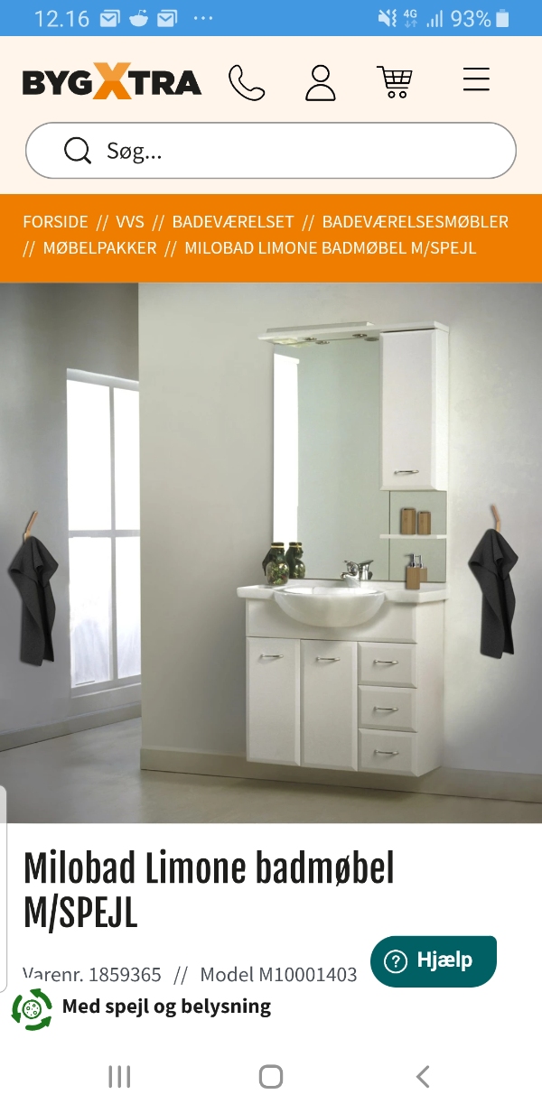 Montering af badeværelsesmøbel