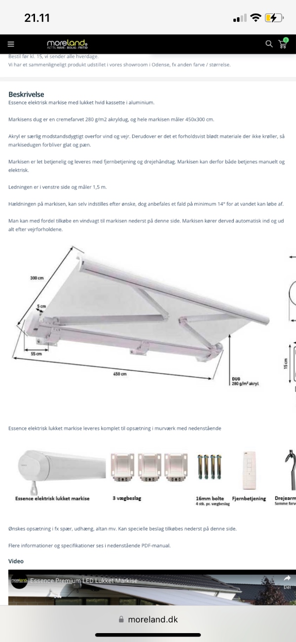 Montering af markise