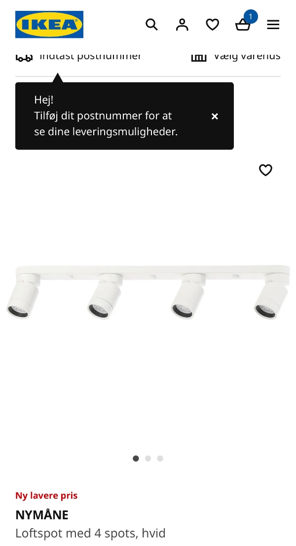 Ophæng af 2 spot light lamper