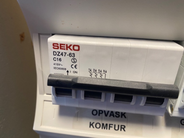 Tilslutning af nyt komfur til eksisterende 3-faset installation