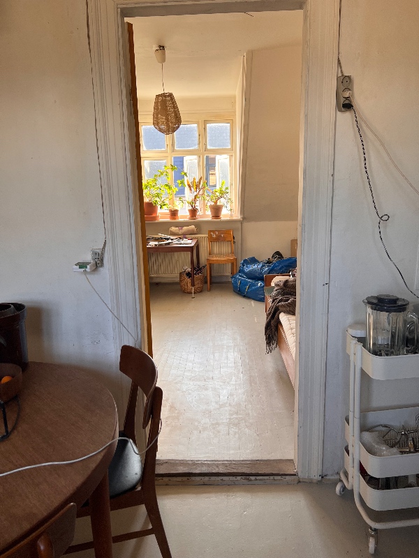 fjernet væg mellem bærende lægter på femte sal