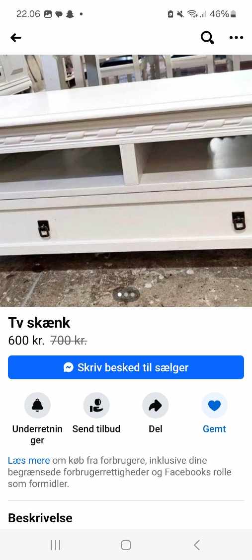 Afhentning af sofabord og tv bord