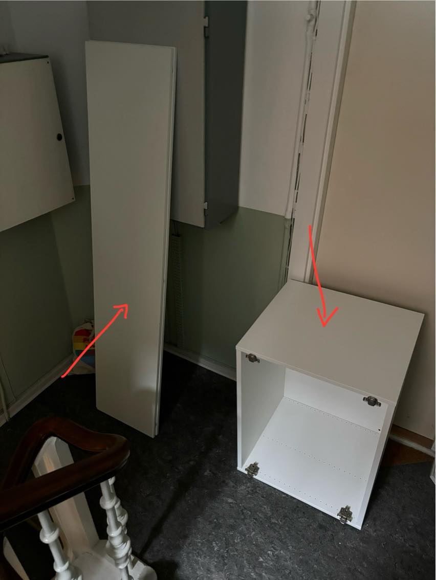 Bortskaffe 1 klædeskab + 3 døre