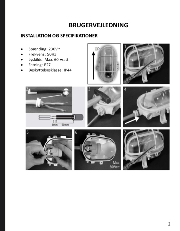 Opsætning af lamper og stik