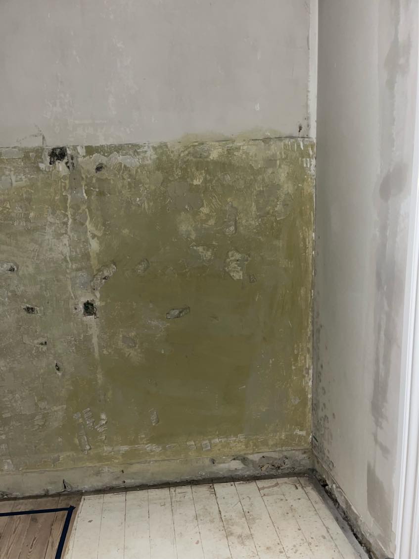 Pudsning af væg efter skimmelsvampbehandling