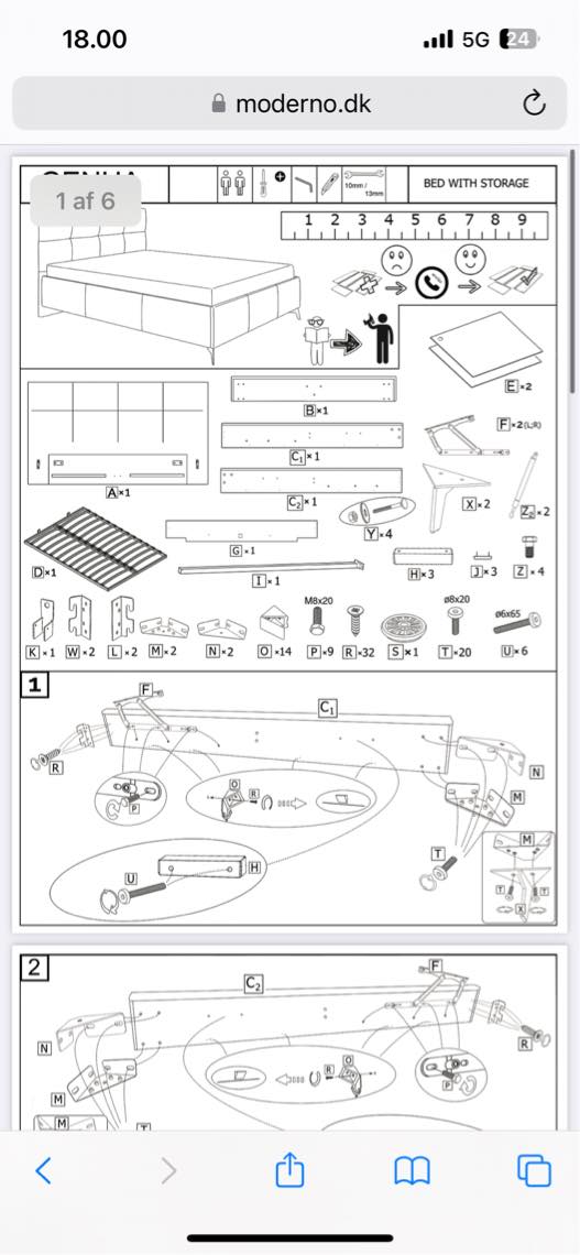 Hjælp til at samle seng