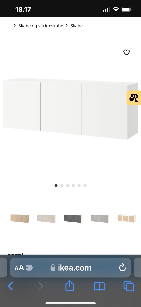 samle vægskabe og kommode