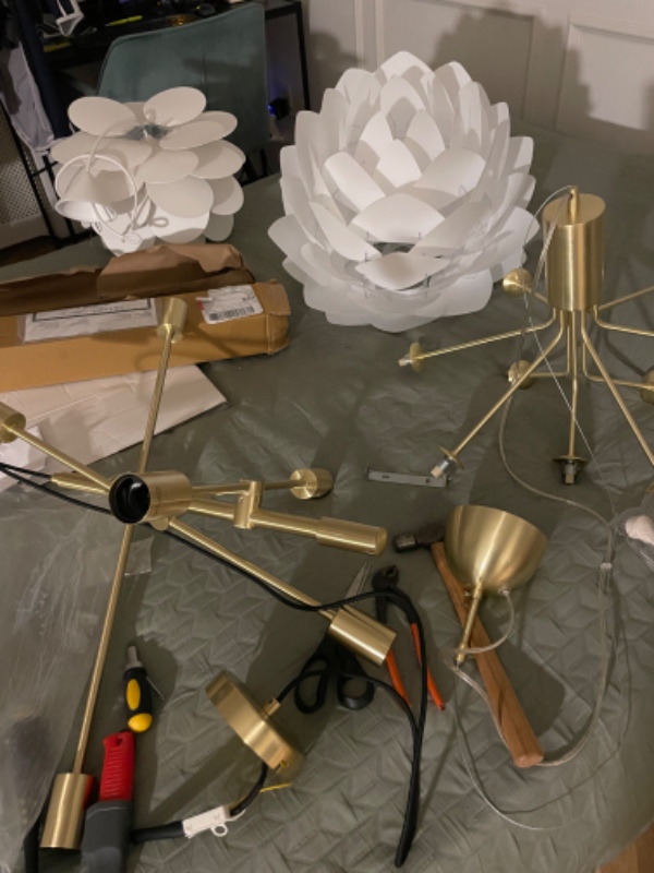 Opsætning af 4 loftslamper