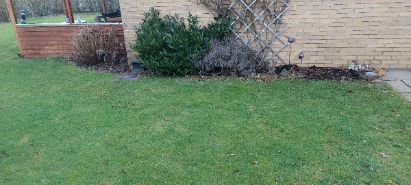 Have lagt fliser mellem bed og græsplæne. Der er Ca 35 meter kant hvor der skal lægges 25x50 cm fliser. 