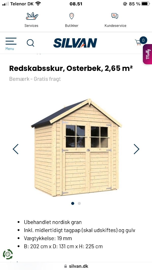 Samling af redskabsskur