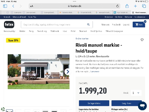 Montering af markise