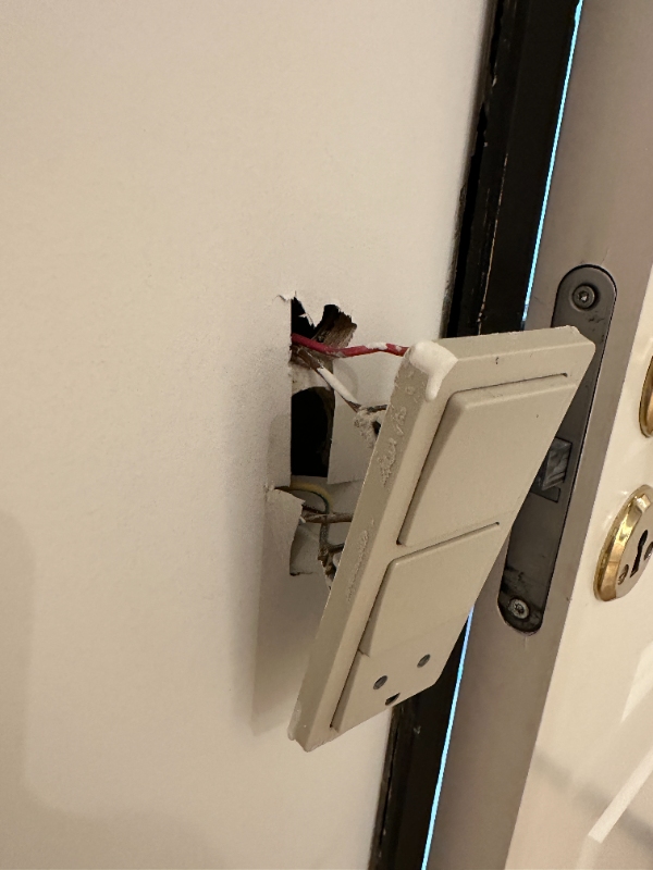 Udskiftning af 4 lampeudtag+kontakter og 9 stikkontakter samt ophængning af lampe (højt, kræver stige)