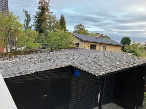 Udskiftning af ca 40 kvm garage eternittag