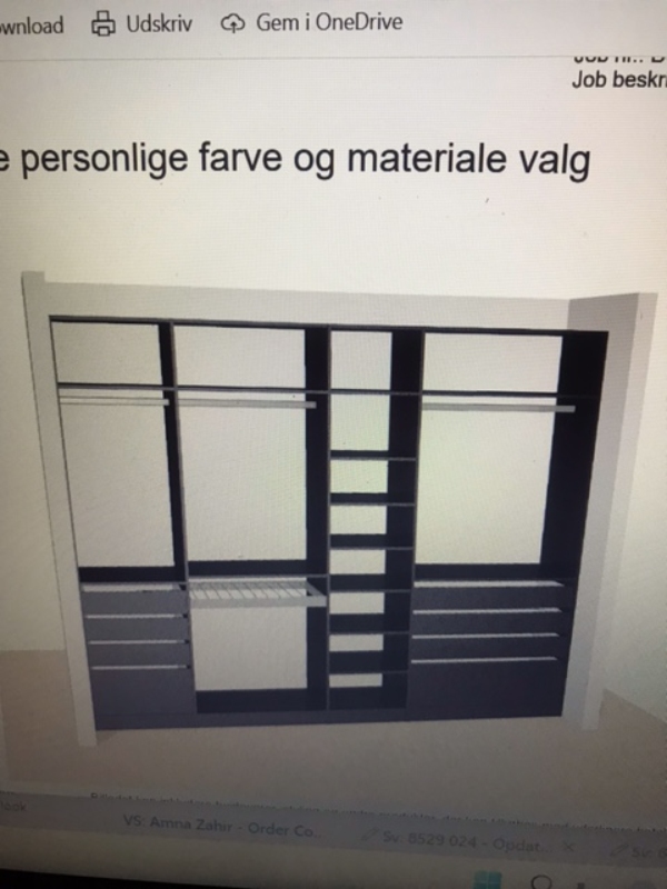 Fjerne garderobeskab uden døre + indsætte ny garderobeskab uden døre