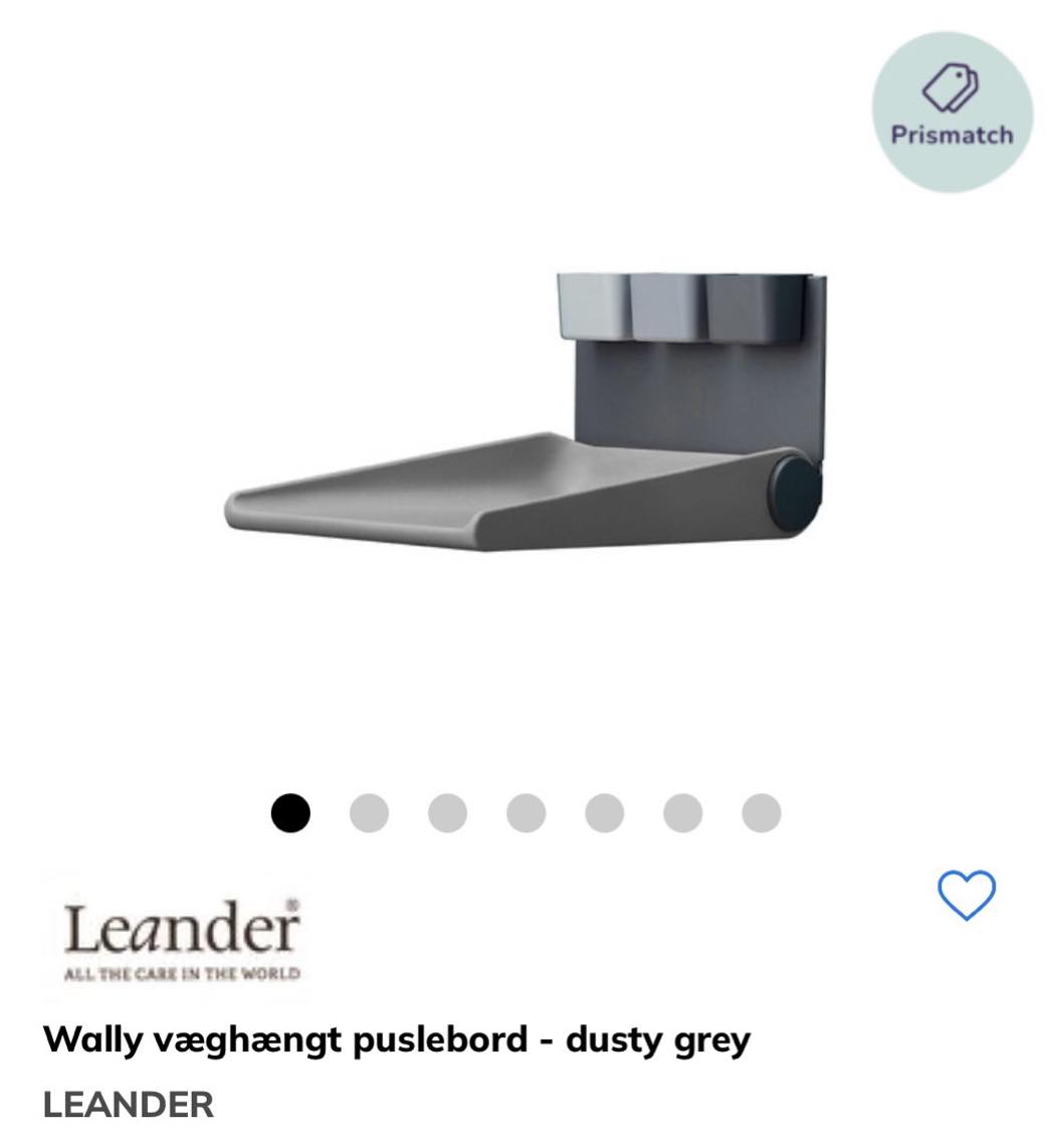 Væghængt puslebord