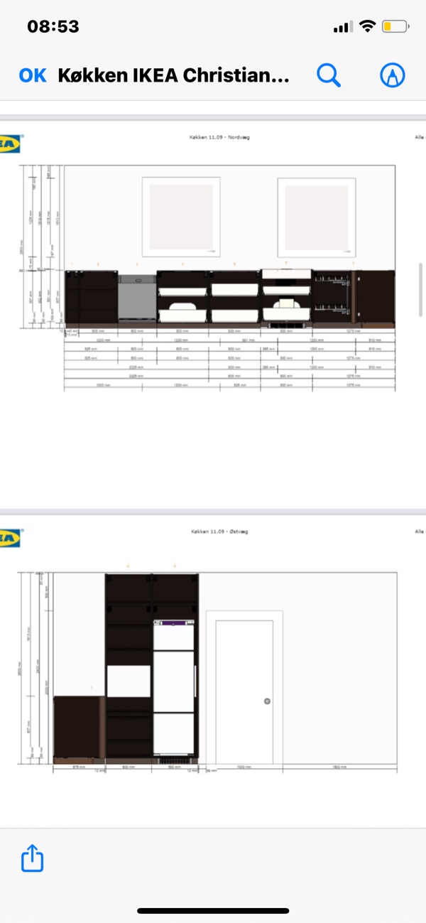 Montering IKEA køkken. Uden bordplade, armatur, vask, kogeplade og bordplade. En L-form og en Ø