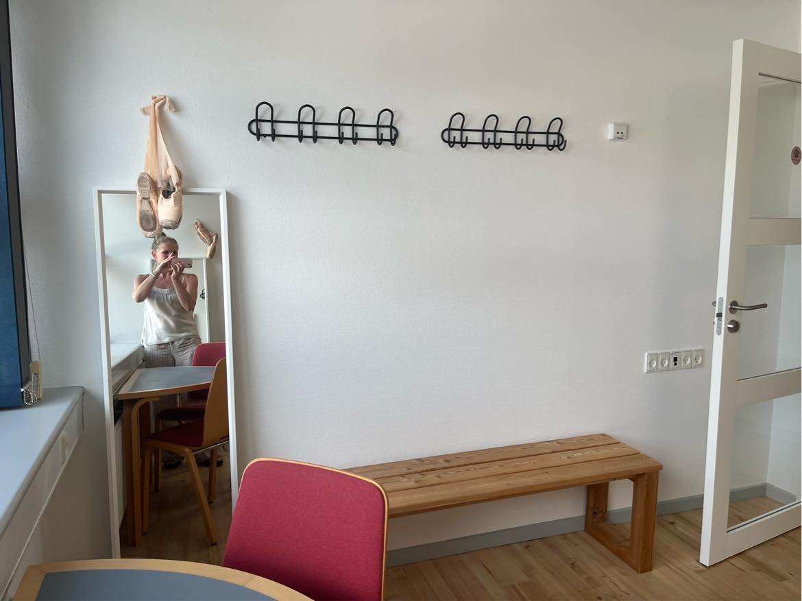 Montage af knager/mindre spejle/balletbarre