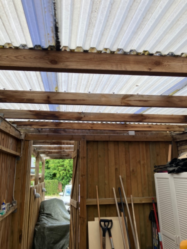 Udskiftning af trapezplader carport