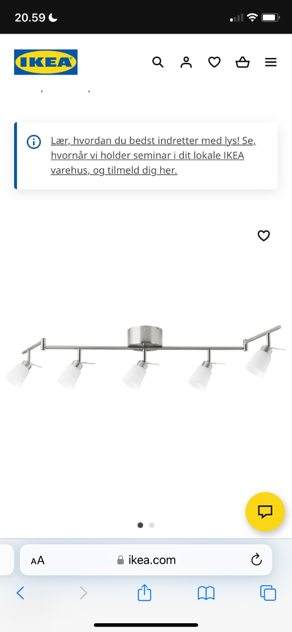 Ophængning af 3 loftslamper (hhv køkken, soveværelse og over spisebord)