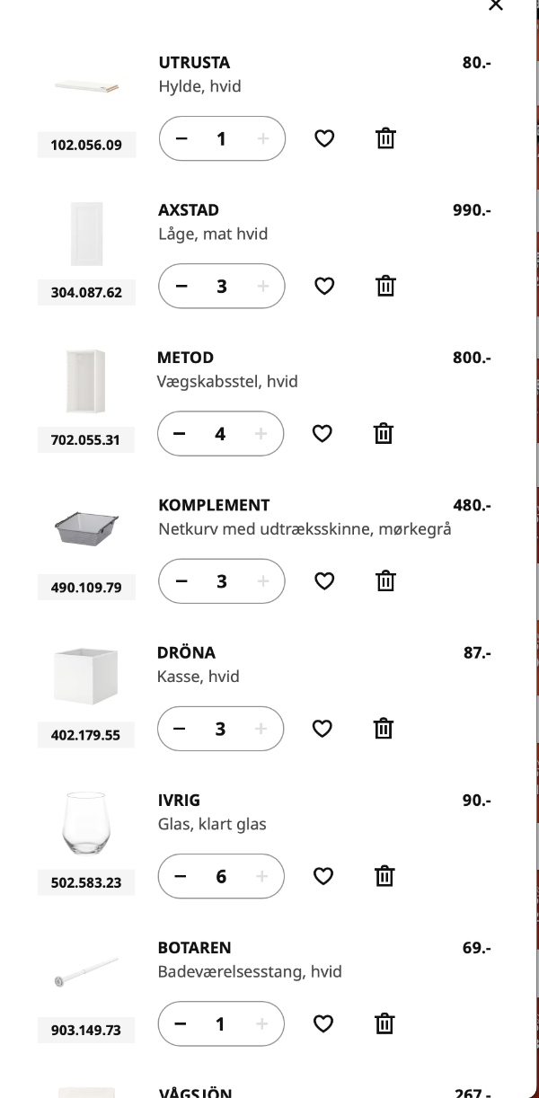 Afhentning og levering af Ikea-ordre