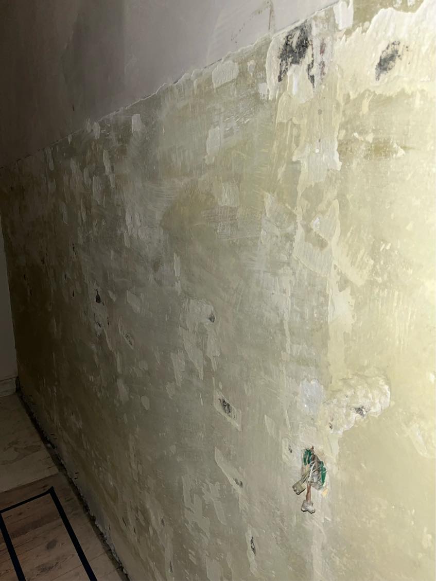 Pudsning af væg efter skimmelsvampbehandling