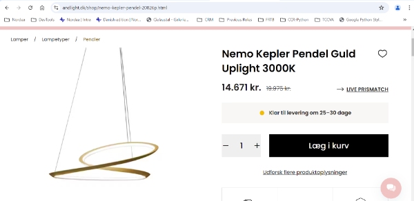opsætning af lamper