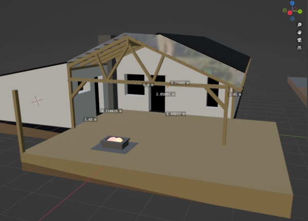 Dimensionering af lægter til overdækket terrasse med saddeltag.