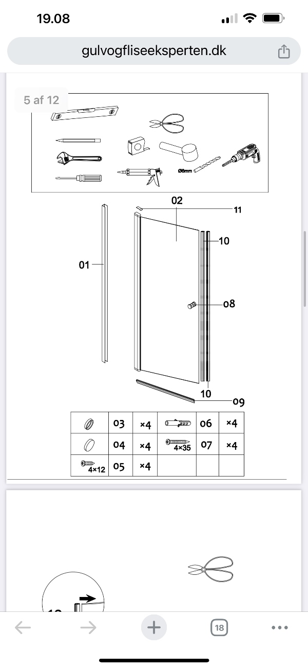Opsætning af brusevæg