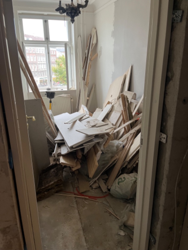 Fjernet en masse byggeaffald