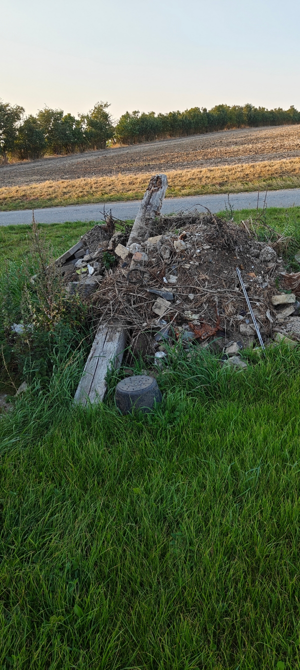 Bortskaffelse af Bunke med affald fra haven.