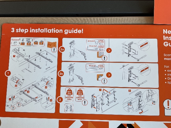 Opsætning af Vogel vægbeslag til 65” TV