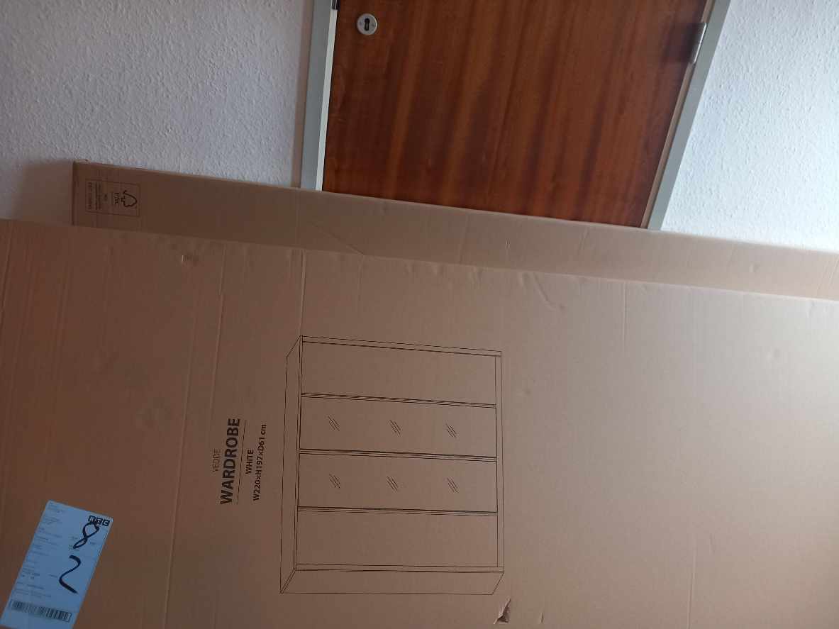 Garderobeskab VEDDE 220x197 m/spejl hvid