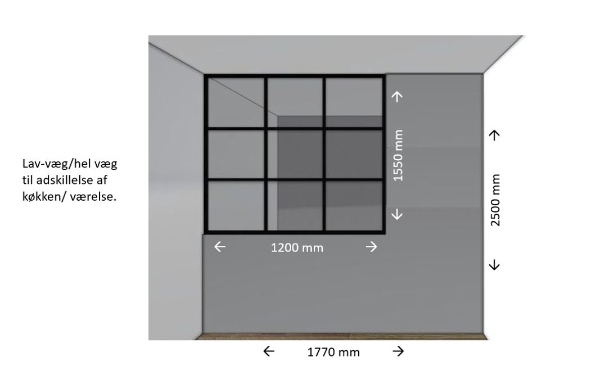 Jeg skal have bygget en lav-væg/skillevæg, hvorpå der skal monteres et new yorker lignende vindue.