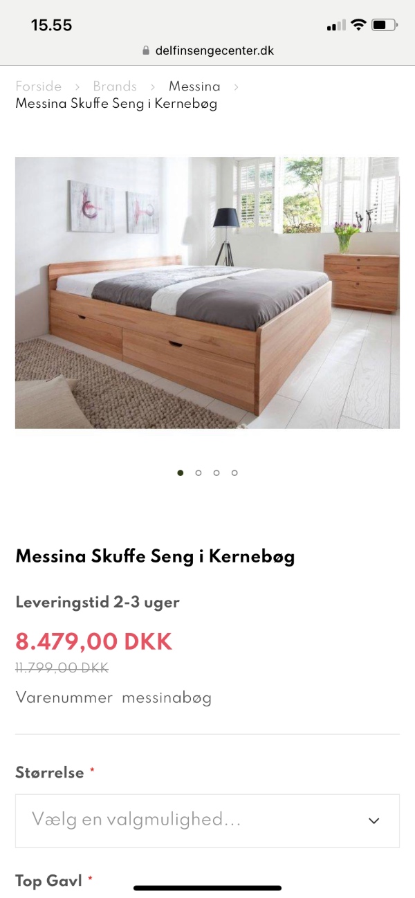 Afhentning af sengestel og lameller