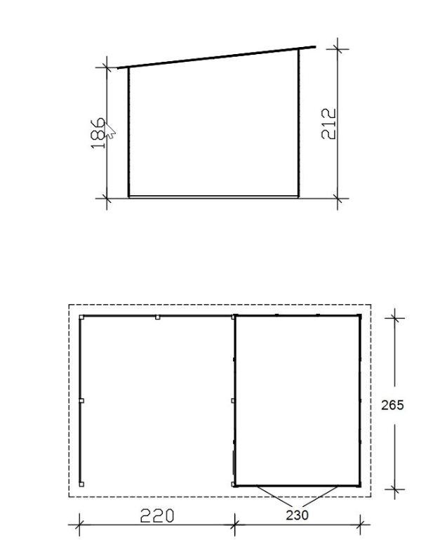 Bygning af skur med cykelskur