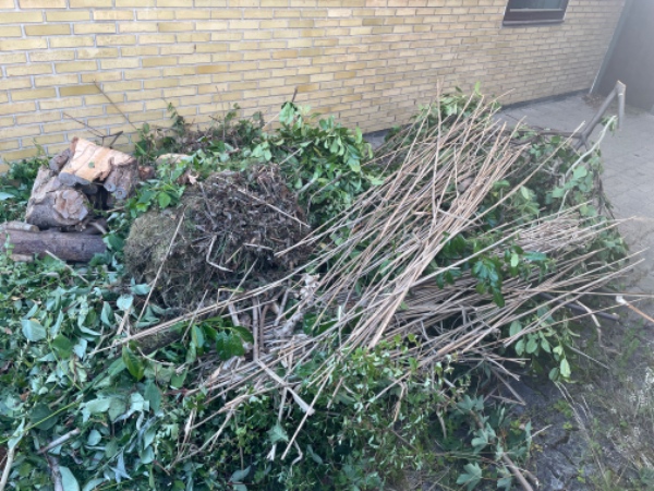 Haveaffald køres til genbrugspladsen