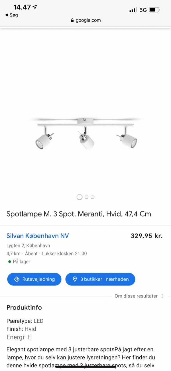 ophænging af 2 lampe