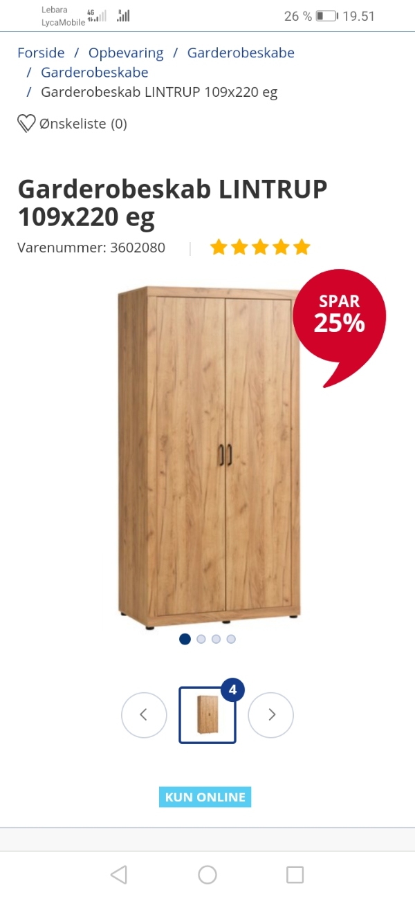 Samling af en garderobe. Opsætning af to lamper og de gamle skal fjernes