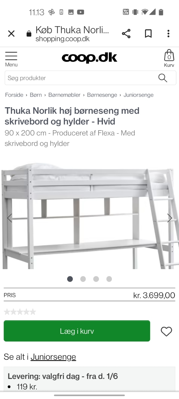 Opsætning af hylder og skrivebordsplade